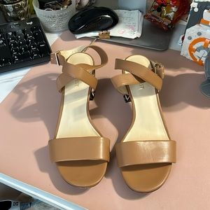 Brown Nine West Block Heel Sandals